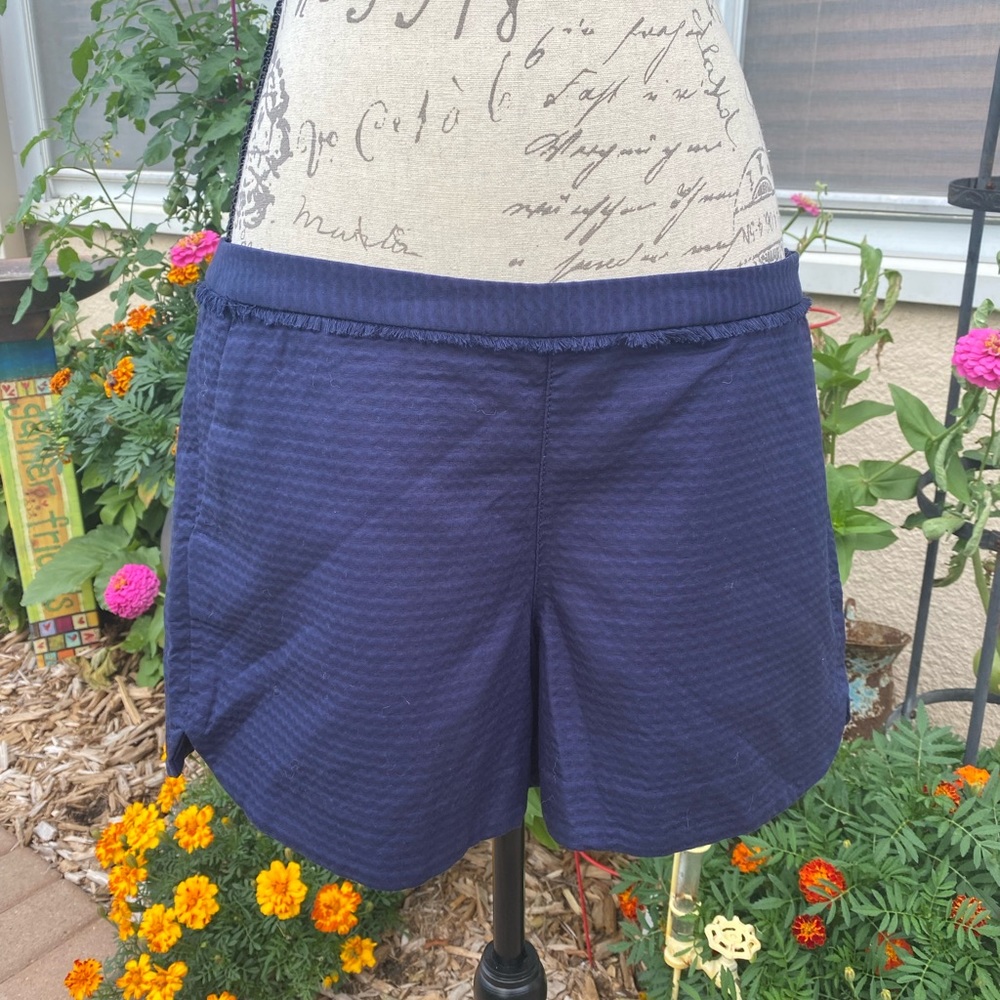 NWT Lilly Pulitzer True Navy blue Adie Shorts fringe detail-hard to find